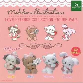 mikko illustrations Lil ala mode LOVE FRIENDS Collection Figure vol. 2 (4 Types) 1 pc - Random Style (Approx. 45mm)