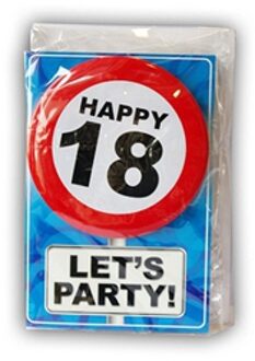 Miko 18 jaar geworden Happy Birthday kaart - met cadeau button - Verjaardag wenskaart Multi