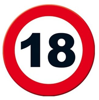 Miko 18 jaar Leeftijd feestartikelen - Decoratie wand/muur stopbord - verjaardag - Dia 49 cm
