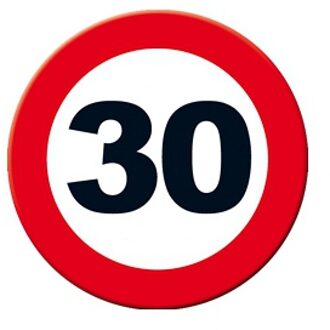 Miko 30 jaar Leeftijd feestartikelen - Decoratie wand/muur stopbord - verjaardag - Dia 49 cm Multi