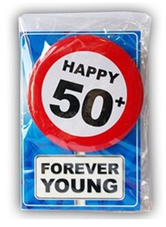 Miko Happy Birthday kaart met button 50 jaar