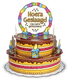 Miko XXL 3D taart kaart Hoera Geslaagd 49 x 35 cm