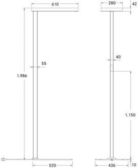 Mikol LED vloerlamp met indirect aandeel zilver structuur