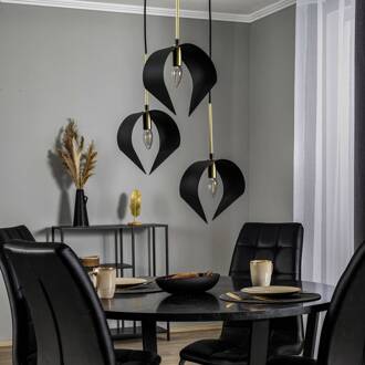 Mikolay hanglamp, 3-lamps, zwart zandzwart