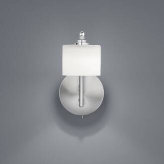 Mila LED wandlamp, nikkel/opaal glas, 1-lamp mat nikkel, opaalwit