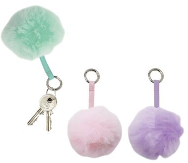 Mila pastel sleutelhanger pompom, assorti