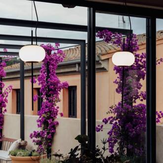 Milan Astros hanglamp, in hoogte verstelbaar zwart (RAL9005), opaal