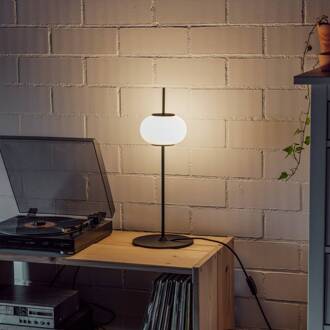 Milan Astros tafellamp met opalen glazen kap zwart (RAL9005), opaal