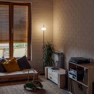 Milan Astros vloerlamp 160 cm zwart (RAL9005), opaal