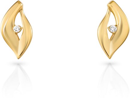 'Milan' Dames 925 Sterlin Zilveren Stud Oorbellen - Goud ZO-7519/G