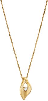 'Milan' Dames 925 Sterling Zilveren Ketting met Hanger - Goud ZH-7519/G - One Size