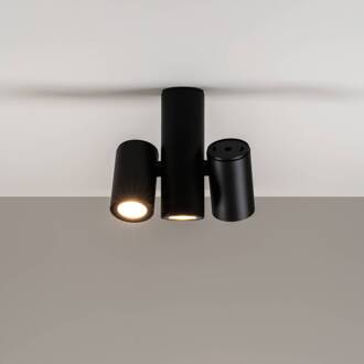 Milan Kronn plafondspot 3-lamps zwart mat zwart (RAL9005)