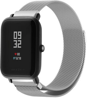 Milanees Smartwatch Bandje voor de Amazfit GTS / BIP - Zilver