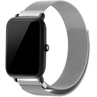 Milanees Smartwatch Bandje voor de Amazfit GTS / BIP - Zilver