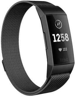 Milanees Smartwatch Bandje Voor De Fitbit Charge 2,fitbit Charge 3,fitbit Charge 4 - Zwart