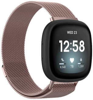 Milanees Smartwatch Bandje voor de Fitbit Versa 3 - Roze