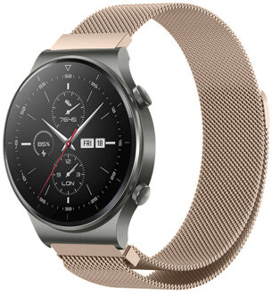 Milanees Smartwatch Bandje voor de Huawei Watch GT 2,Huawei Watch GT 2 Pro,Huawei Watch GT 2e Sport 46 mm - Rosé Goud