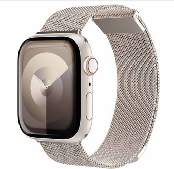 Milanese Loop 2 bandje voor de Apple Watch Series 1 t/m 11 / SE / Ultra (44/45/46/49 mm) - Champagne Wit - 49 mm