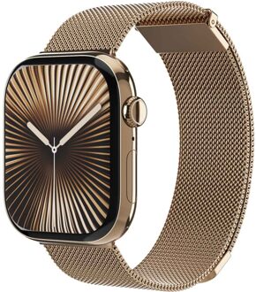 Milanese Loop 2 bandje voor de Apple Watch Series 1 t/m 9 / SE (38/40/41 mm) | Series 10 / 11 (42 mm) - Sunset Gold Goud - 41 mm
