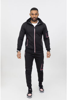 Milano heren joggingspak met bies style-italie Zwart