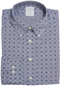 Milano Slim-Fit Sport Overhemd, Broad Cloth, button-down kraag Brooks Brothers , Blue , Heren