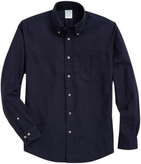 Milano Slim-Fit Sport Overhemd, Portugese flanel, knoop-down kraag Brooks Brothers , Blue , Heren - Xl,L,M,S