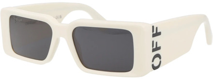 Milano Zonnebril voor Stijlvolle Zonbescherming Off White , White , Unisex - 54 MM