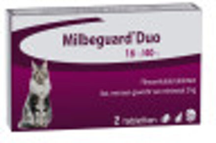 (Milbactor) Duo 16/40 mg ontworming kat 2 tabletten