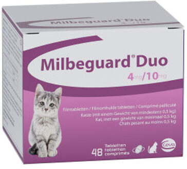 (Milbactor) Duo ontworming kat/kitten (0,5 - 2 kg) 48 tabletten