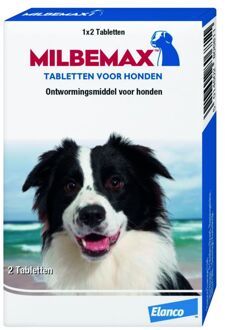 Milbemax Elanco Milbemax Hond - Anti wormenmiddel - 2 tab 10-50kg