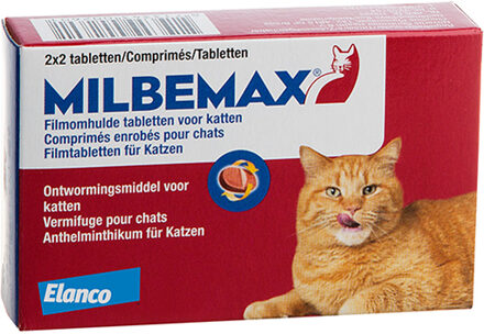Milbemax Elanco Milbemax Kat 2 Tot 12kg - Anti wormenmiddel - Rund 4 tab 2 Tot 12 Kg