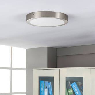 Milea - LED plafondlamp in ronde vorm wit, gesatineerd nikkel