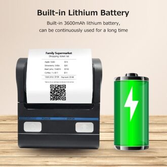 Milestone MHT-P8001 Portable 80mm Thermal Printer BT+USB Dual-mode Connection Built-in Rechargeable Lithium Battery UK Plug