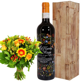 Milflores rode wijn Boeket bloemen