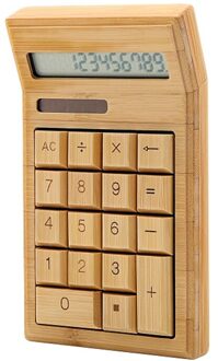 Milieuvriendelijke Bamboe Elektronische Rekenmachine Teller Standaard Functie 12 Cijfers Solar & Battery Dual Aangedreven Voor Thuis Kantoor