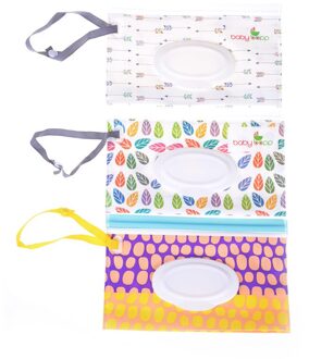 Milieuvriendelijke Carry Snap-Strap Doekjes Container Natte Doekjes Tas Clamshell Cosmetische Pouch Clutch En Schoon Doekjes Carrying case willekeurig