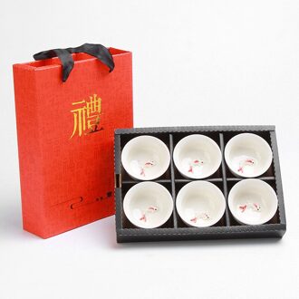 Milieuvriendelijke Celadon Di Oven Karper Cup Keramische Kopje Thee Bruiloft Relatiegeschenk Set Thuis Chinese Kung Fu Cup 6 Cups type1