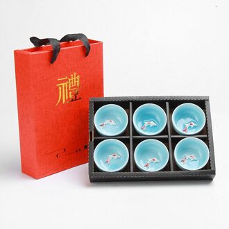 Milieuvriendelijke Celadon Di Oven Karper Cup Keramische Kopje Thee Bruiloft Relatiegeschenk Set Thuis Chinese Kung Fu Cup 6 Cups type2
