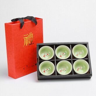 Milieuvriendelijke Celadon Di Oven Karper Cup Keramische Kopje Thee Bruiloft Relatiegeschenk Set Thuis Chinese Kung Fu Cup 6 Cups type3