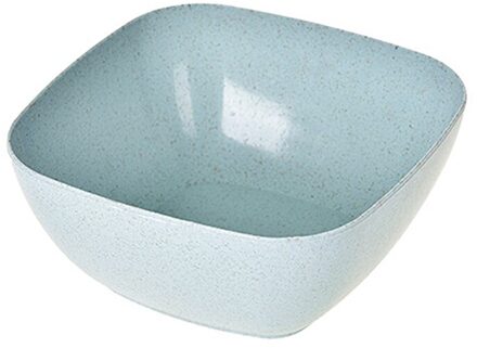 Milieuvriendelijke Crop Stro Eenvoudige Vierkante Vorm Eten Kom Huishouden Servies Blauw