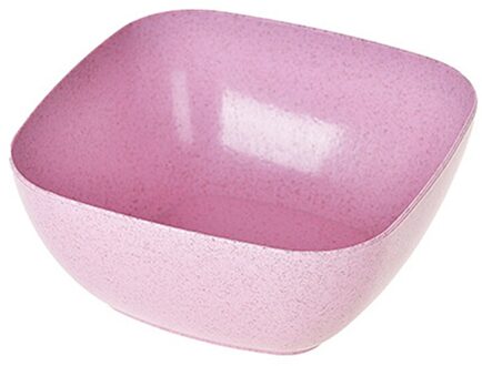 Milieuvriendelijke Crop Stro Eenvoudige Vierkante Vorm Eten Kom Huishouden Servies Roze
