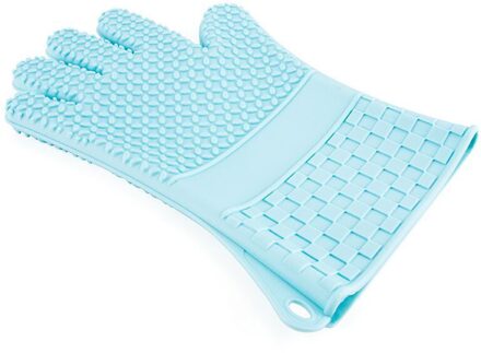 Milieuvriendelijke Hoge En Lage Temperatuur Bestendig Siliconen Handschoenen Kitchentool Voor Magnetron Schotel Wassen Schoonmaken blauw groot Size