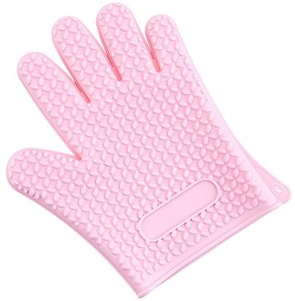 Milieuvriendelijke Hoge En Lage Temperatuur Bestendig Siliconen Handschoenen Kitchentool Voor Magnetron Schotel Wassen Schoonmaken roze kleine maat