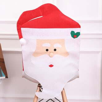 Milieuvriendelijke Niet-geweven Kerstman Kerstmis Hoed Voor Stoel Xtmas Party Decor Home Decoratie Accessoires wit