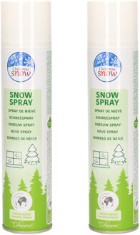 Milieuvriendelijke sneeuwspray - 2x - wit - 300 ml - spuitsneeuw - kunstsneeuw
