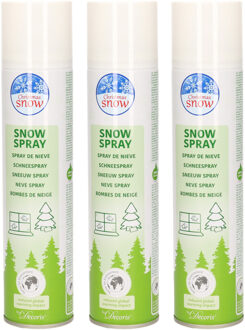 Milieuvriendelijke sneeuwspray - 3x - wit - 300 ml - spuitsneeuw - kunstsneeuw