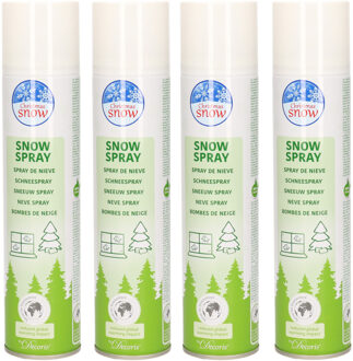 Milieuvriendelijke sneeuwspray - 4x - wit - 300 ml - spuitsneeuw - kunstsneeuw