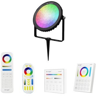 milight 1-4 RGBWW Wifi led tuinspots 15 Watt set met afstandsbediening