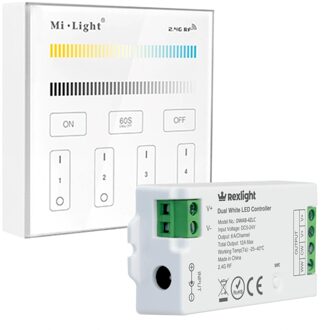 milight Dual white 4-zone touch panel op batterij met controller