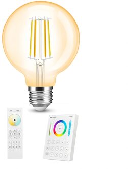 Milight dual white smart filament lamp 7w e27 fitting - amberkleurig g95 model - met afstandsbediening